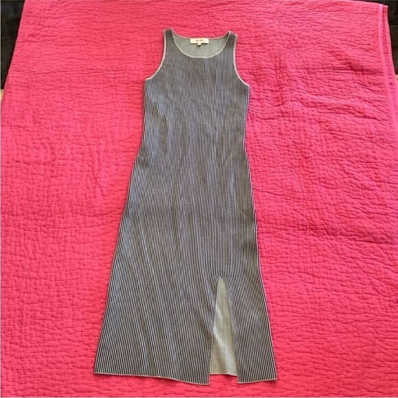 Reiss Striped Sleeveless  midi Dress, US0 - Picture 1 of 10